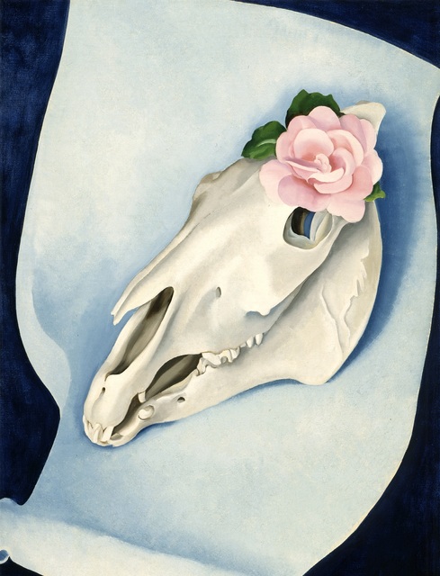 Horse's Skull with Pink Rose, 1931 by Georgia O'Keeffe